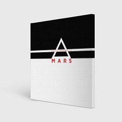 Холст квадратный Thirty Seconds to Mars черно-белая, цвет: 3D-принт