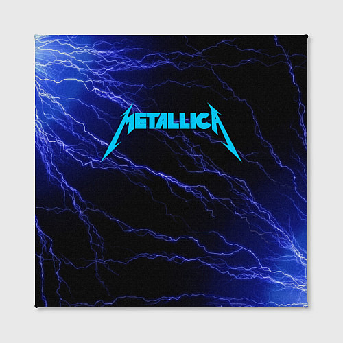 Картина квадратная METALLICA BLUE FLASH МЕТАЛЛИКА СИНИЕ МОЛНИИ / 3D-принт – фото 2