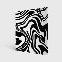 Холст квадратный Черно-белые полосы Black and white stripes, цвет: 3D-принт