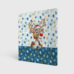 Холст квадратный Весёлый Оленёнок, цвет: 3D-принт