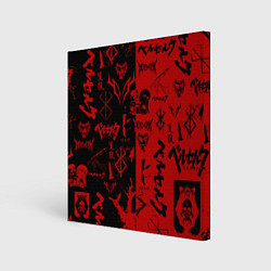 Холст квадратный BERSERK BLACK RED БЕРСЕРК ПАТТЕРН, цвет: 3D-принт