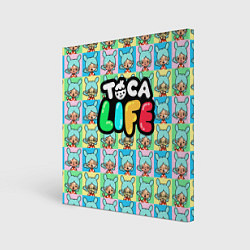 Холст квадратный Toca Boca logo Тока Бока Рита, цвет: 3D-принт