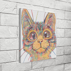 Холст квадратный A 018 Цветной кот, цвет: 3D-принт — фото 2