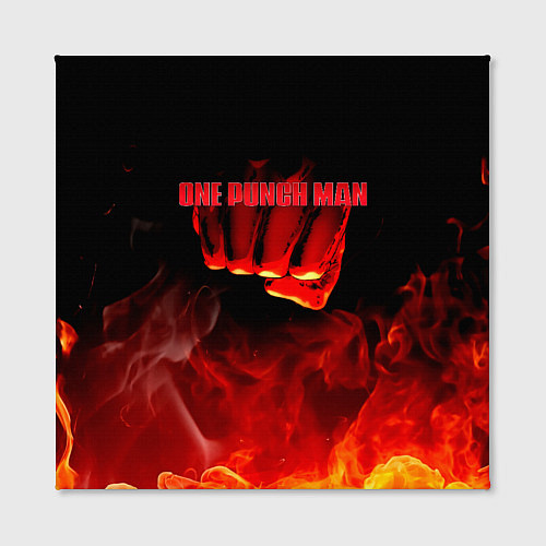 Картина квадратная Кулак One Punch-Man в огне / 3D-принт – фото 2