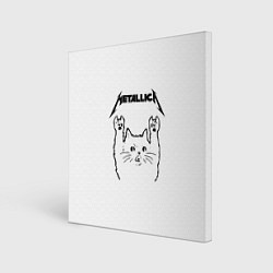 Холст квадратный Metallica Meowtallica, цвет: 3D-принт