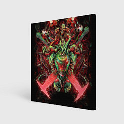 Картина квадратная DOOM SLAYER И СИЛЫ ЗЛА, ДЕМОНЫ