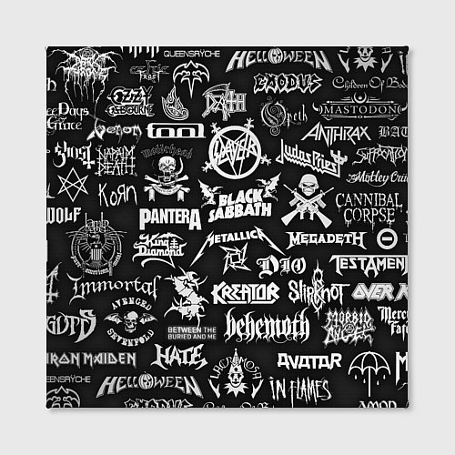 Картина квадратная ЛОГОТИПЫ МЕТАЛ ГРУПП METAL BANDS LOGO / 3D-принт – фото 2