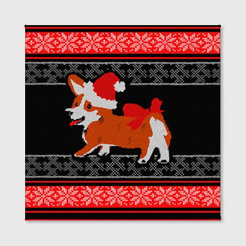 Картина квадратная Новогодний корги Новый Год / 3D-принт – фото 2