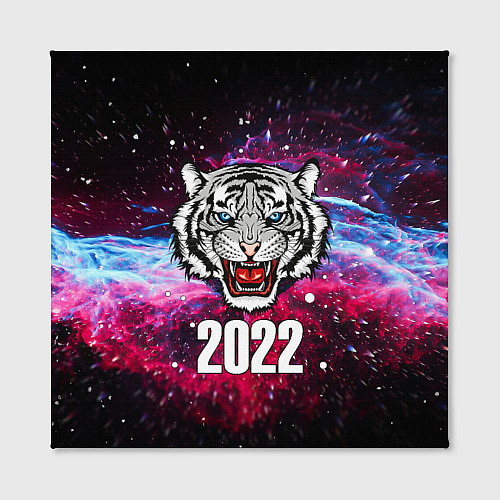 Картина квадратная ЧЁРНЫЙ ТИГР НОВЫЙ ГОД 2022 GRAY TIGER NEW YEAR / 3D-принт – фото 2