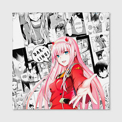 Холст квадратный Zero Two Зеро ту на манге фрейм, цвет: 3D-принт — фото 2