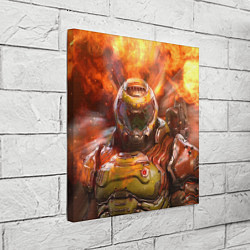 Холст квадратный DoomGuy in Fire Doom, цвет: 3D-принт — фото 2