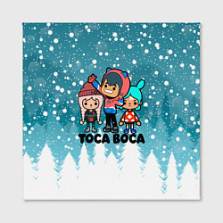 Холст квадратный Новогодний Toca Boca, цвет: 3D-принт — фото 2