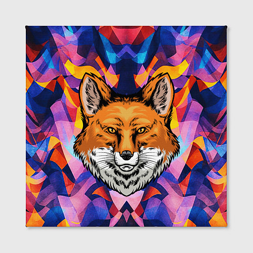 Картина квадратная АБСТРАКЦИЯ И ГОЛОВА ЛИСЫ FOX HEAD / 3D-принт – фото 2
