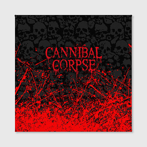 Картина квадратная CANNIBAL CORPSE, БРЫЗГИ КРАСОК ЧЕРЕПА / 3D-принт – фото 2