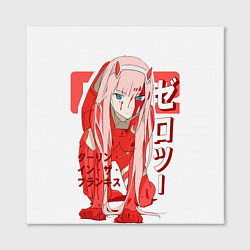 Холст квадратный Zero Two - Darling in the Franxx, цвет: 3D-принт — фото 2