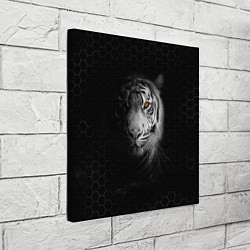 Холст квадратный Тигр черно-белый соты, цвет: 3D-принт — фото 2