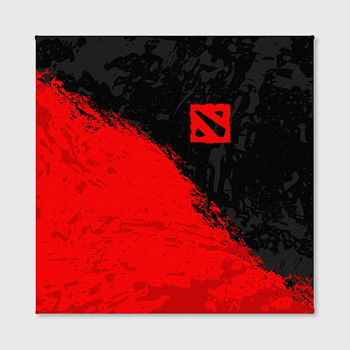 Картина квадратная DOTA 2 RED LOGO, БРЫЗГИ КРАСОК / 3D-принт – фото 2