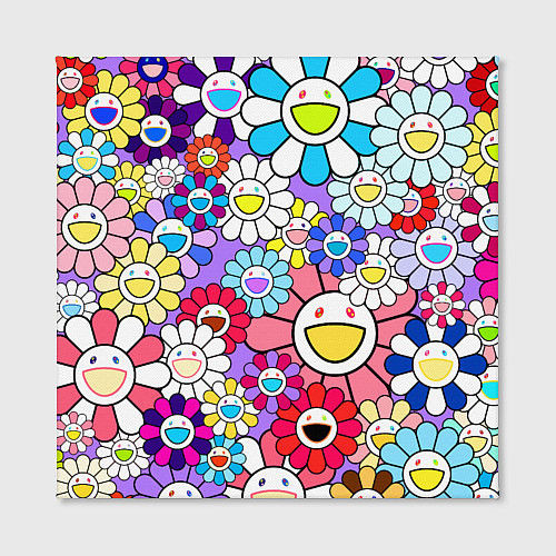 Картина квадратная Цветы Takashi Murakami / 3D-принт – фото 2