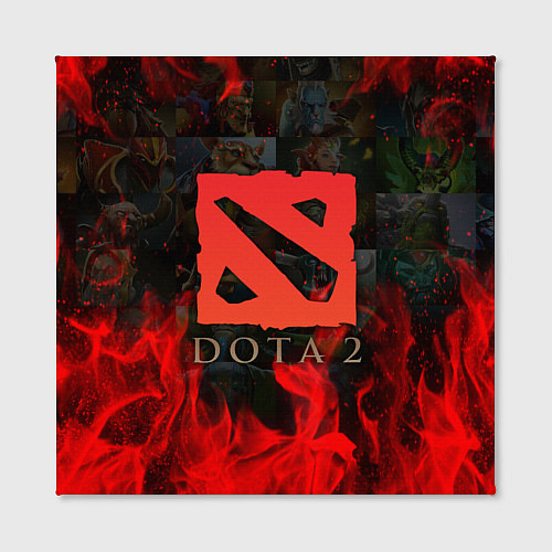 Картина квадратная DOTA 2 ЛОГО В ОГНЕ, ПЕРСОНАЖИ / 3D-принт – фото 2