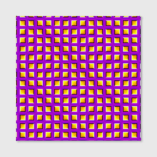 Картина квадратная Фиолетовый Фон с Желтыми Квадратами Иллюзия Движен / 3D-принт – фото 2