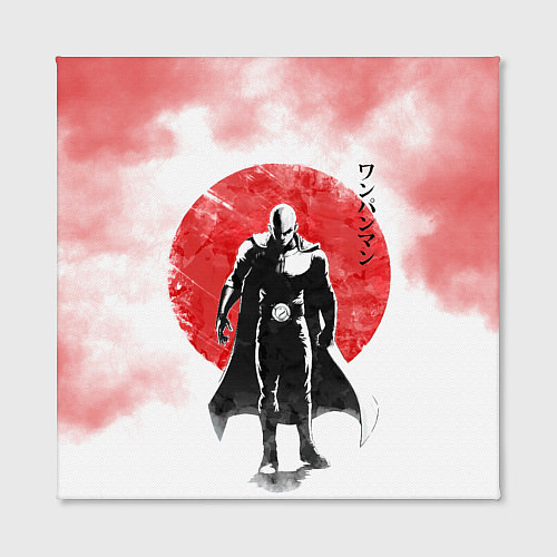 Картина квадратная Сайтама красный дым One Punch-Man / 3D-принт – фото 2