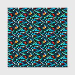 Холст квадратный Рыболовные Воблеры, цвет: 3D-принт — фото 2