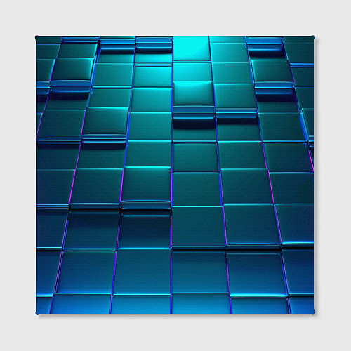 Картина квадратная 3D квадраты неоновые / 3D-принт – фото 2