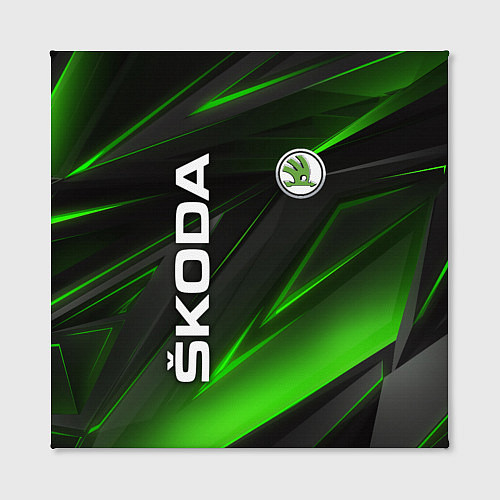Картина квадратная SKODA GEOMETRY STRIPES GREEN NEON / 3D-принт – фото 2