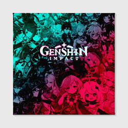 Холст квадратный GENSHIN IMPACT NEON HEROES ГЕНШИН ИМПАКТ НЕОН ГЕРО, цвет: 3D-принт — фото 2
