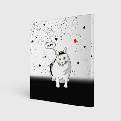 Холст квадратный CAT LOVE, цвет: 3D-принт