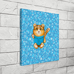 Холст квадратный Плюшевый тигренок в свитере, цвет: 3D-принт — фото 2