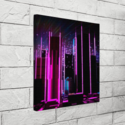 Холст квадратный Ночной город в киберпанке, цвет: 3D-принт — фото 2