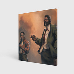 Холст квадратный Напарники в раздумьях, цвет: 3D-принт
