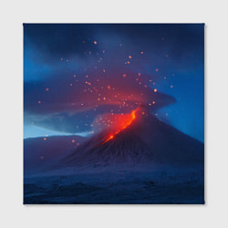 Холст квадратный Извержение вулкана ночью, цвет: 3D-принт — фото 2