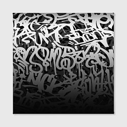 Холст квадратный GRAFFITI WHITE TAGS ГРАФФИТИ, цвет: 3D-принт — фото 2
