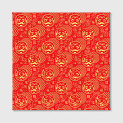 Холст квадратный Тигры с монетами счастья, цвет: 3D-принт — фото 2