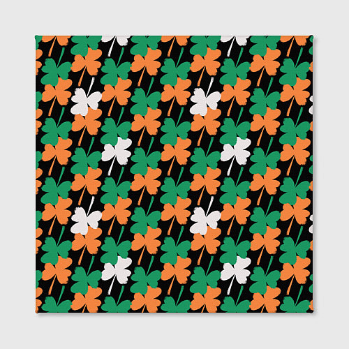 Картина квадратная Клевер в цветах Ирландского флага паттерн / 3D-принт – фото 2