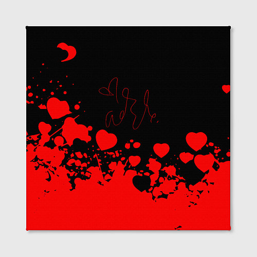 Картина квадратная Adele Сердечки Автограф / 3D-принт – фото 2