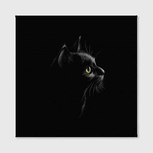 Картина квадратная Черный кот на черном фоне / 3D-принт – фото 2