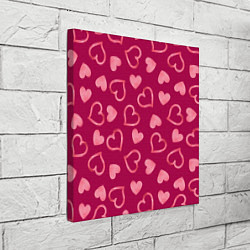 Холст квадратный Паттерн сердечки, цвет: 3D-принт — фото 2