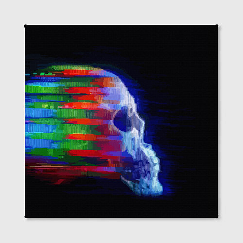 Картина квадратная Color glitch skull / 3D-принт – фото 2