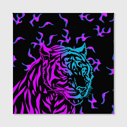Картина квадратная Неоновый ТИГР Год тигра / 3D-принт – фото 2