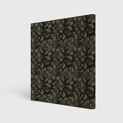 Холст квадратный Лесной Охотничий Камуфляж, цвет: 3D-принт