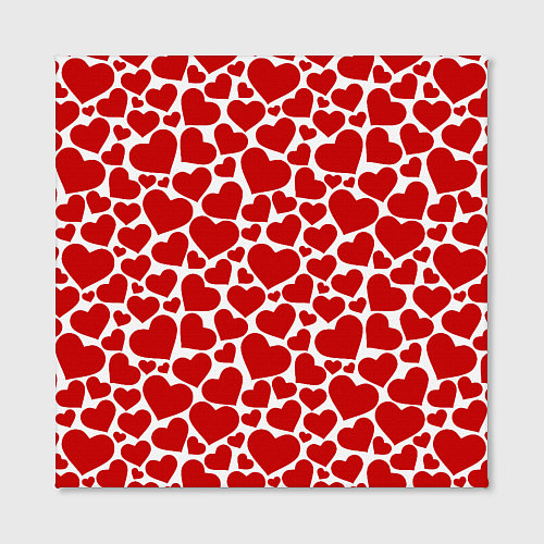 Картина квадратная Красные Сердечки LOVE / 3D-принт – фото 2