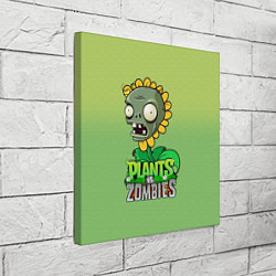 Холст квадратный Plants vs Zombies зомби-подсолнух, цвет: 3D-принт — фото 2