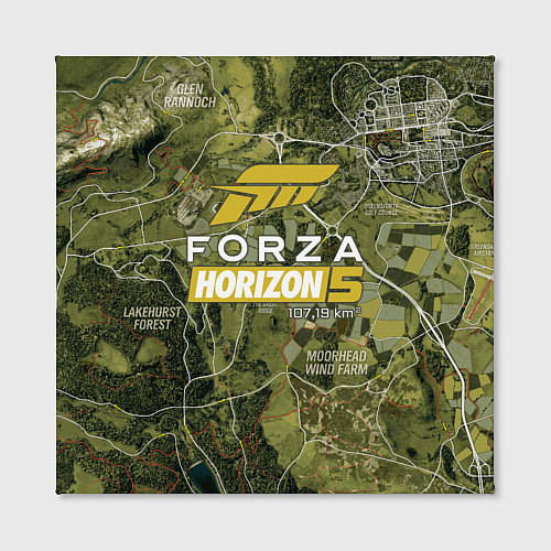 Картина квадратная Forza Horizon 5 - map / 3D-принт – фото 2