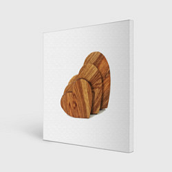Холст квадратный Сердечки из дерева, цвет: 3D-принт