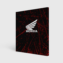 Холст квадратный Honda Красные линии, цвет: 3D-принт