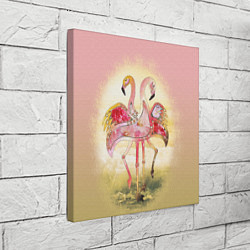 Холст квадратный Танец Любви 2 Фламинго, цвет: 3D-принт — фото 2