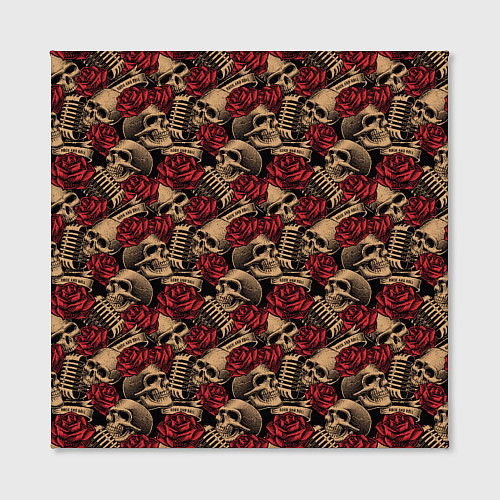 Картина квадратная ROCK AND ROLL Черепа и Розы / 3D-принт – фото 2